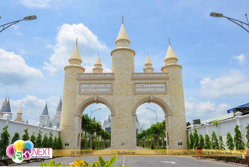 Cổng chào công viên Kittyd & Minied Hậu Giang thiết kế hoành tráng!