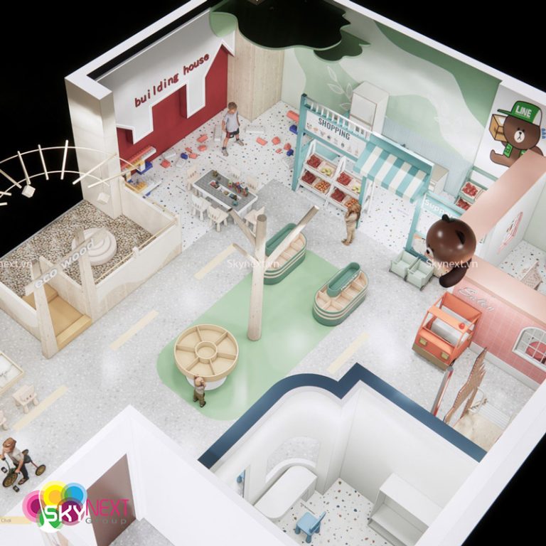 Phối cảnh 3D khu vui chơi SkyNext với bố cục tổng thể