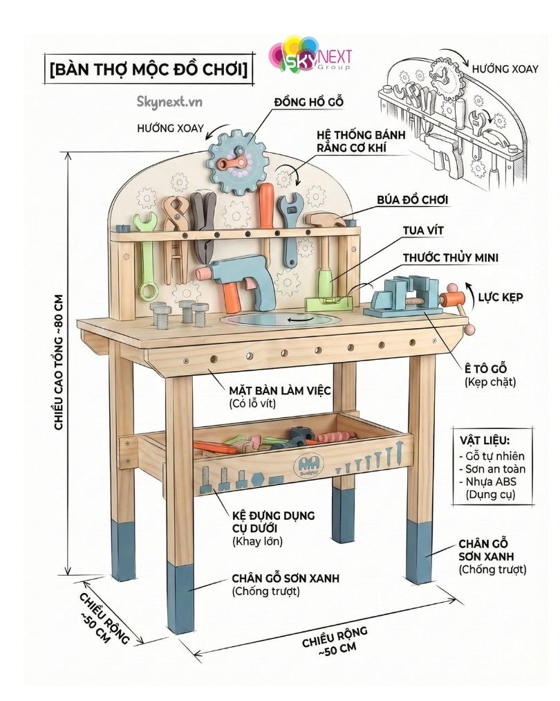 Bàn thợ mộc dồ chơi