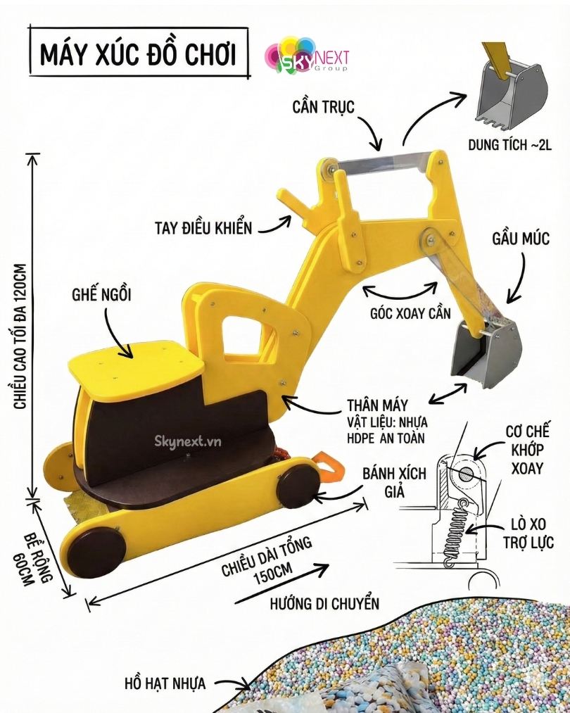 Trò chơi máy xúc trong hồ hạt
