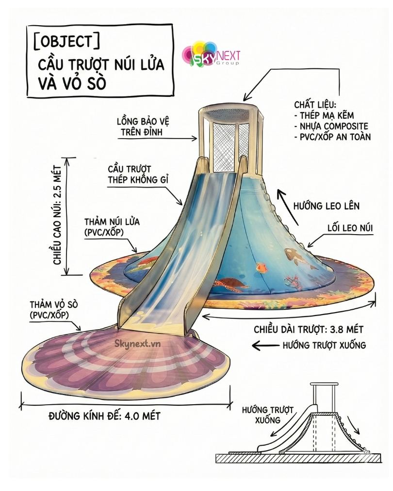 cầu trượt núi lửa