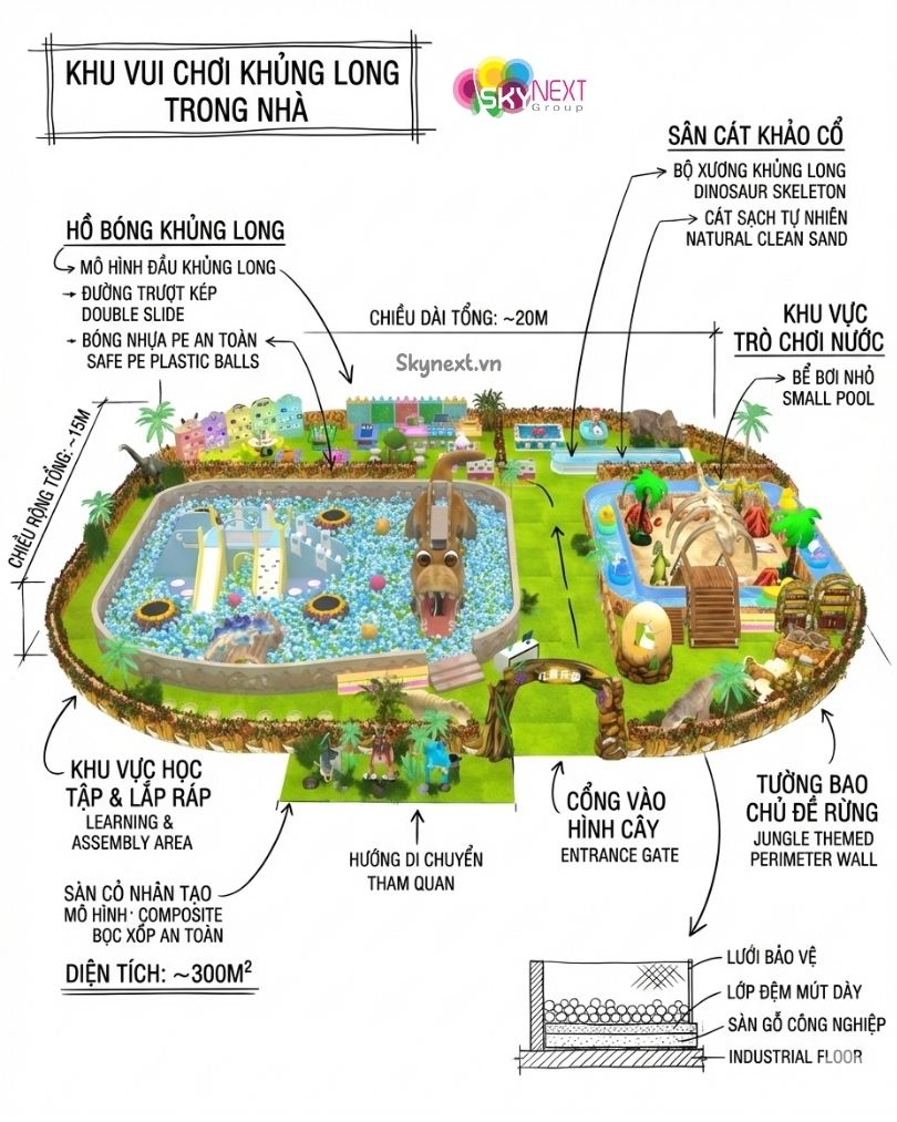 khu chơi khủng long