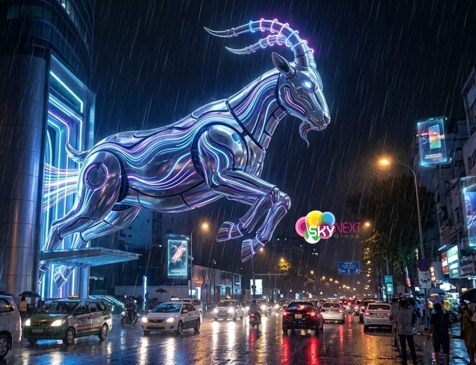 Linh vật dê công nghệ tương lai