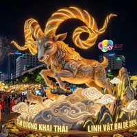 Linh vật dê tạo hình đèn LED