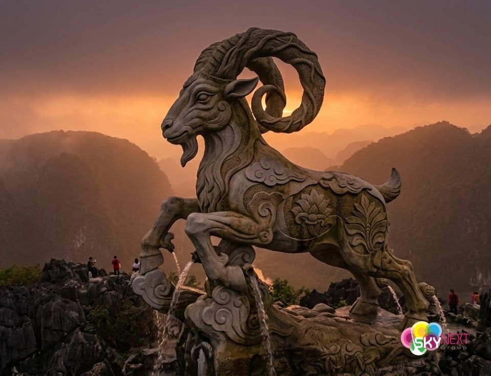 Tạo hình dê núi Ninh Bình giả đá mạnh mẽ cứng cáp