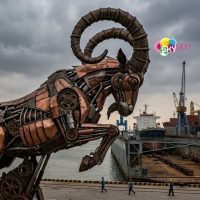 Tạo hình 3D dê núi cơ bắp công nghiệp