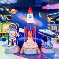 Mô hình linh vật điêu khắc 3D chủ đề không gian vũ trụ cho khu vui chơi