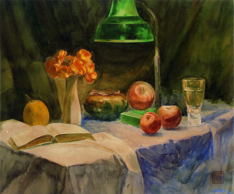 Vũ Hoàng Châm - Tĩnh vật - Màu nước (58cm x 47cm) 2002