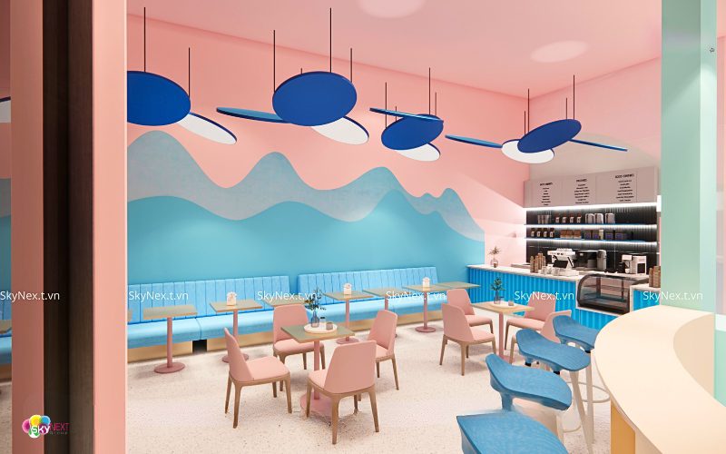 Khu cafe và chờ cho phụ huynh trong lúc bé vui chơi