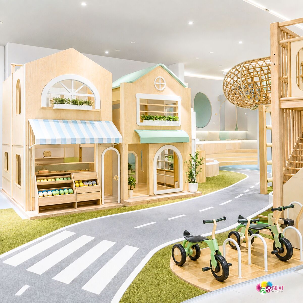 Mẫu thiết kế khu vui chơi phong cách gỗ tự nhiên