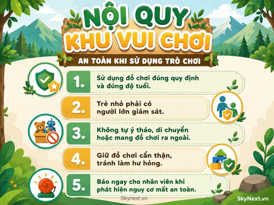MẪU NỘI QUY Khu Vui Chơi có thể tham khảo áp dụng 6 MẪU NỘI QUY Khu Vui Chơi