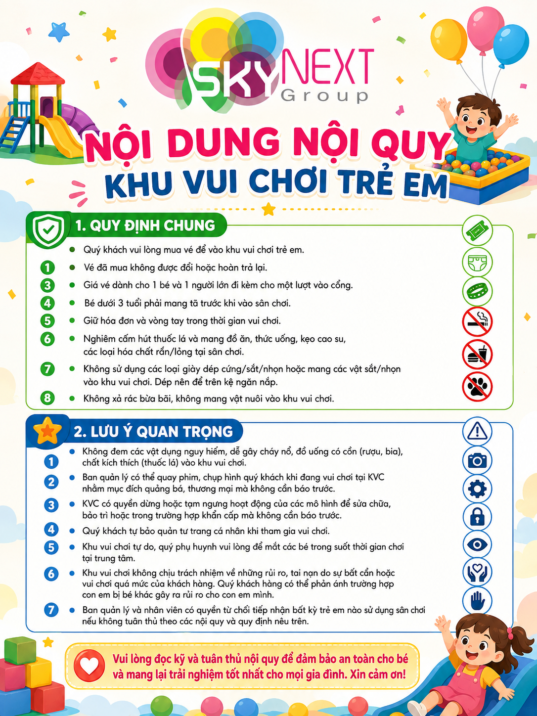MẪU NỘI QUY Khu Vui Chơi có thể tham khảo áp dụng 1 Nội quy khu vui chơi