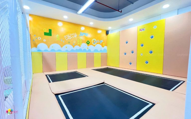 Thiết kế khu vui chơi KidHood phối hợp khu trampoline với trò chơi phản xạ