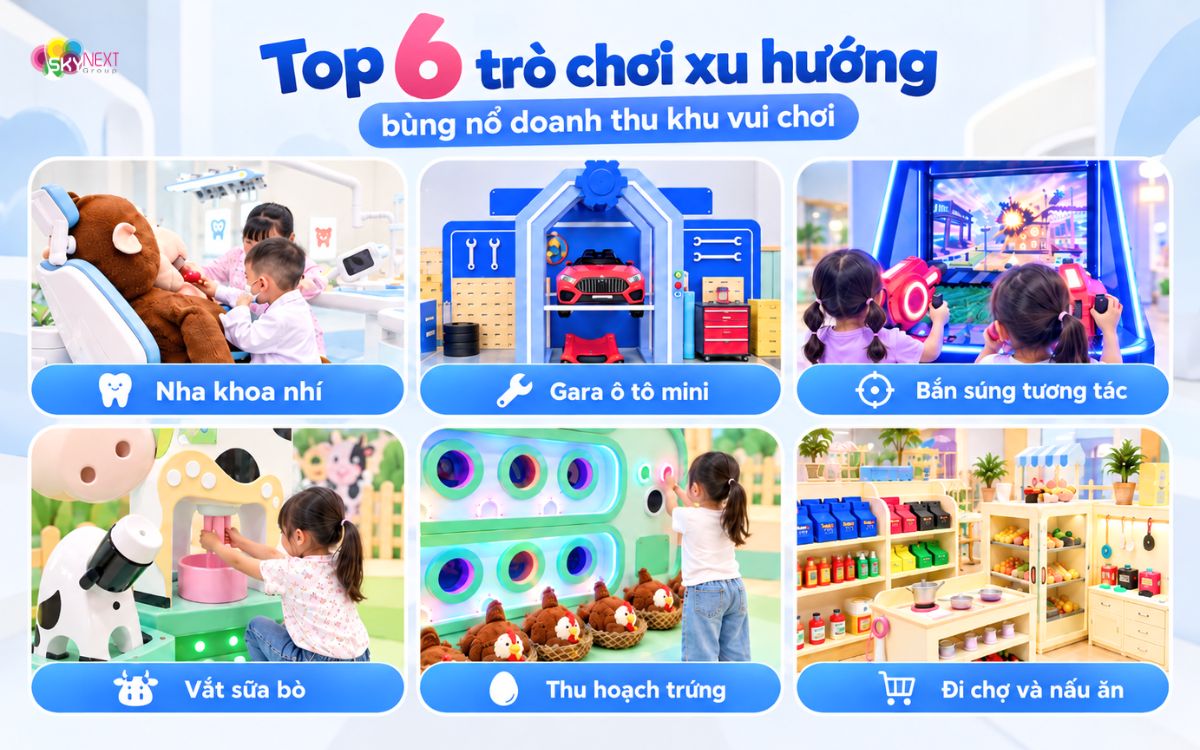 Top 6 trò chơi xu hướng bùng nổ doanh thu khu vui chơi