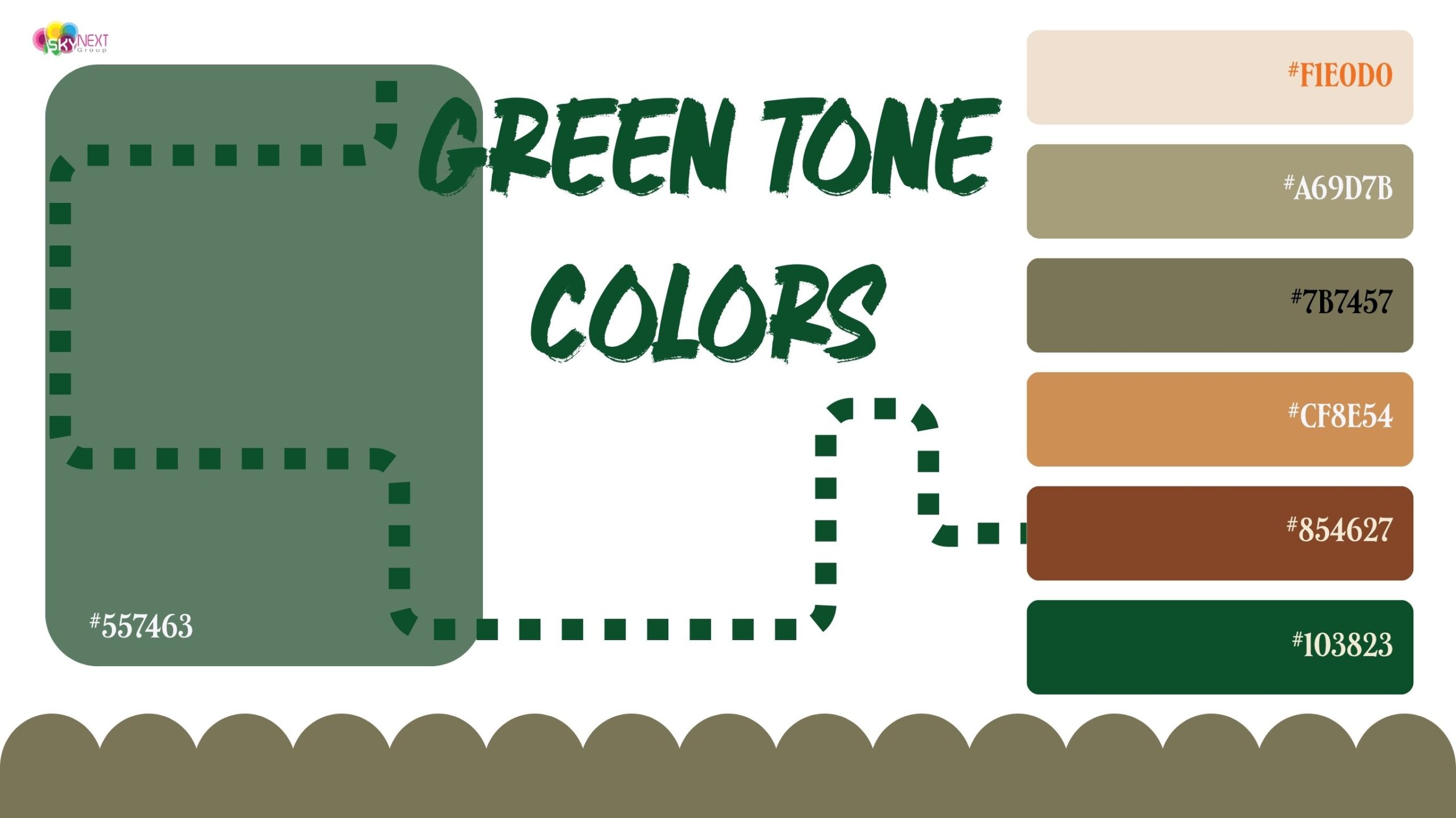 Green Tone Colors - Bảng màu thiết kế thiên nhiên, ấm áp và bền vững
