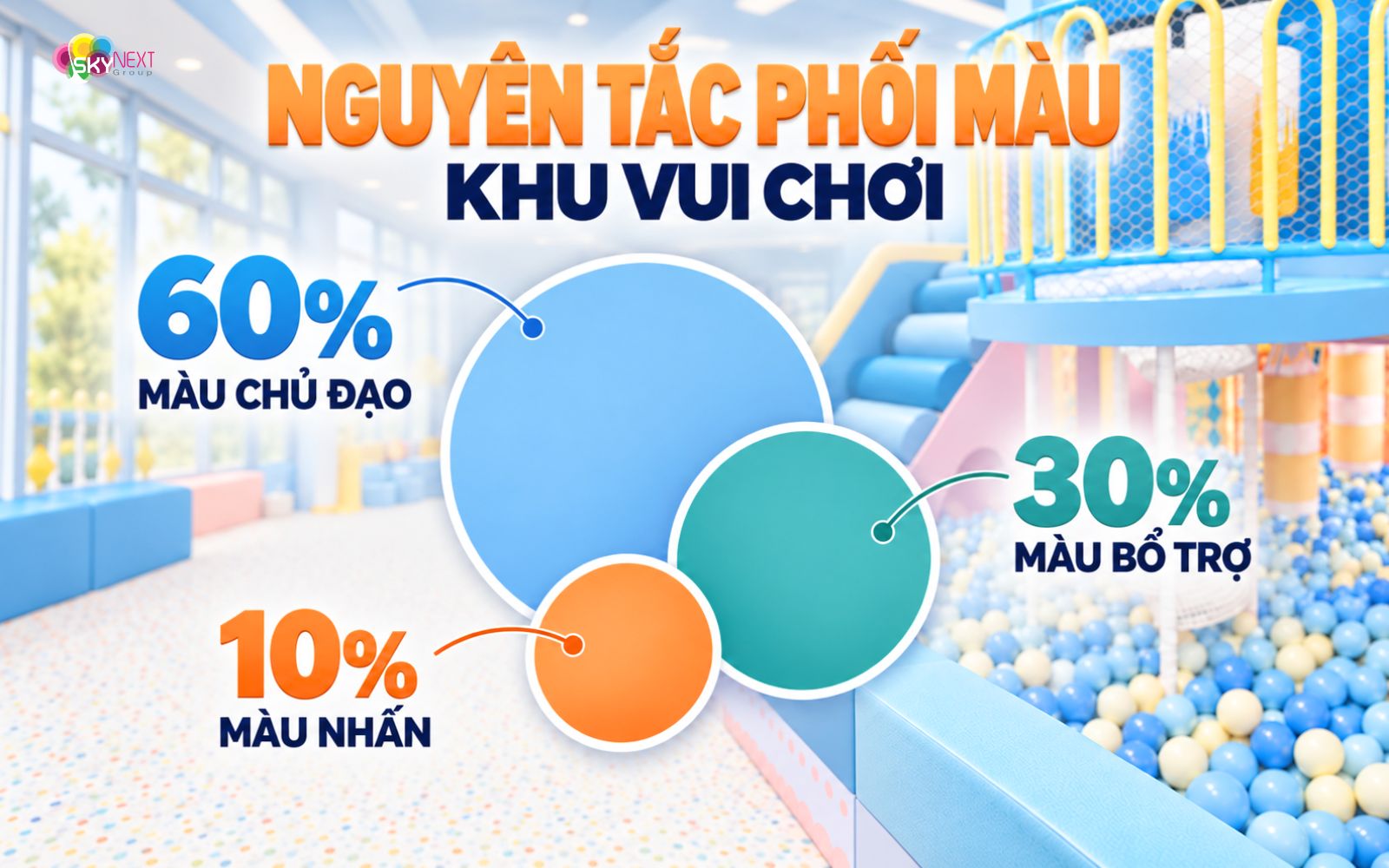 Nguyên tắc phối màu khu vui chơi dễ ứng dụng
