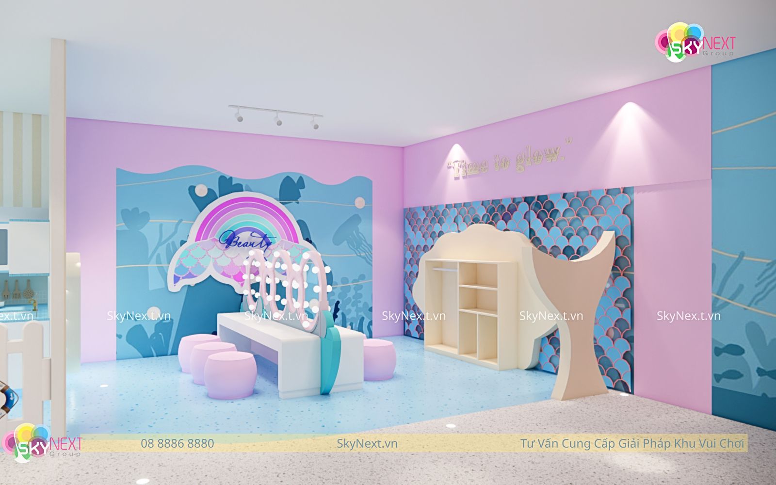 Công Trình Khu Vui Chơi Big Blue Cafe Kids 200m2 Tại Đắk Lắk 8 Phối cảnh 3D khu vui chơi Big Blue Cafe Kids