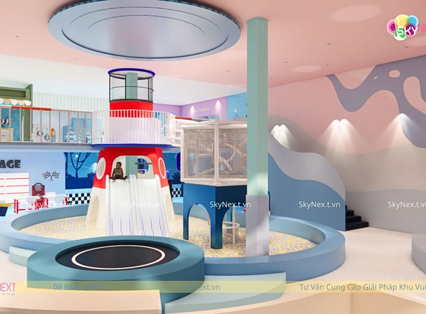 Phối cảnh 3D khu vui chơi Big Blue Cafe Kids