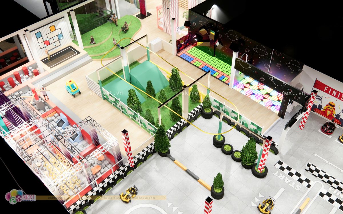 Công Trình Khu Vui Chơi Jennie’s Kids Zone 700m2 Tại TP.HCM 1 Phối cảnh 3D khu vui chơi Jennie’s Kids Zone